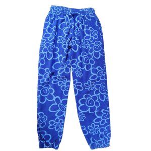 Forever 21 Blue Smiley Flower Fleece Lounge Pants | Size Small